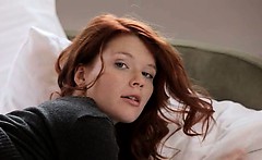 Incredible Redhead Undressing Soft Skin