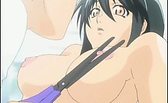 Bondage hentai gets shoved clipper in her pussy and mouth fu