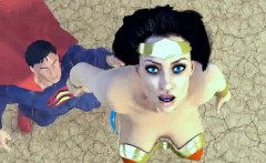 3D Wonder Woman sucking on Superman's hard cock