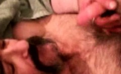 Hairy Redneck Massages A Guys Cock With His Moustache