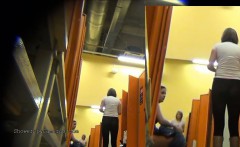 Few women caught on a hidden camera undressing in a locker