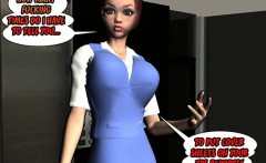 3d comic office girl with bigboobs