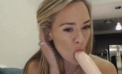 Blonde Webcam Babe Fucking Pussy with her Toy