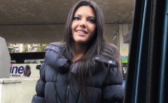 Beautiful stranded teen Apolonia fucked and jizzed in public