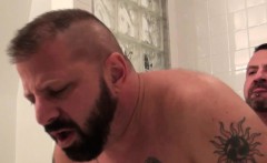 Inked top bear assfucking in the shower