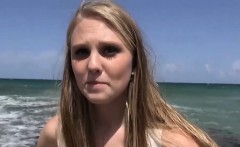Amateur teen picked up on the beach and fucked in a van