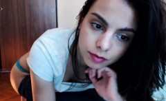 Super Hot Latina teen striptease on Webcam