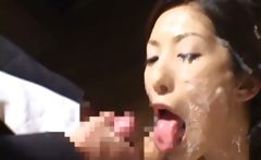 Crazy Asian babe Rei Shina gets her face