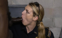 Big Black Cock gets busted by busty white milfs