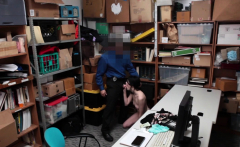 Student shoplifter licked and fucked by store officers cock