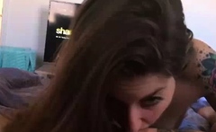 Blowjob POV with horny tatoo chick 1st part