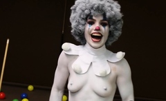 Cosplay porn with hottie masked as a clown