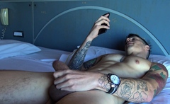 Tattooed Boy Gets Cash To Jerk Off On Camera
