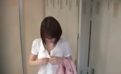 Appealing Asian Babe Changing Clothes In A Locker Room