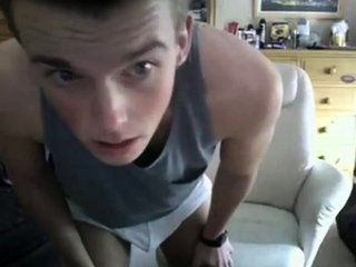 Cute amateur twink shows his big dick on webcam