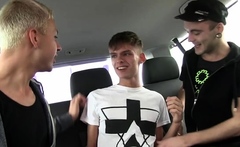 Undressed gays arrange a truly wild act fucking in a car