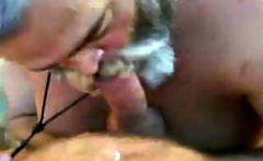 Bearded daddy blow job