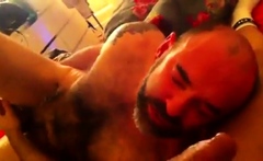 Hairy Daddy Sucks A Big Dick in Bed
