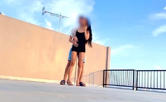 Brunette teen outdoor pov